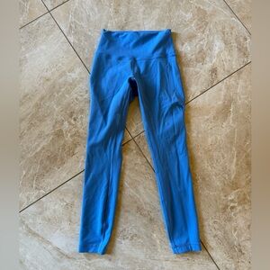 Lululemon leggings, 23” size 4, light blue.
